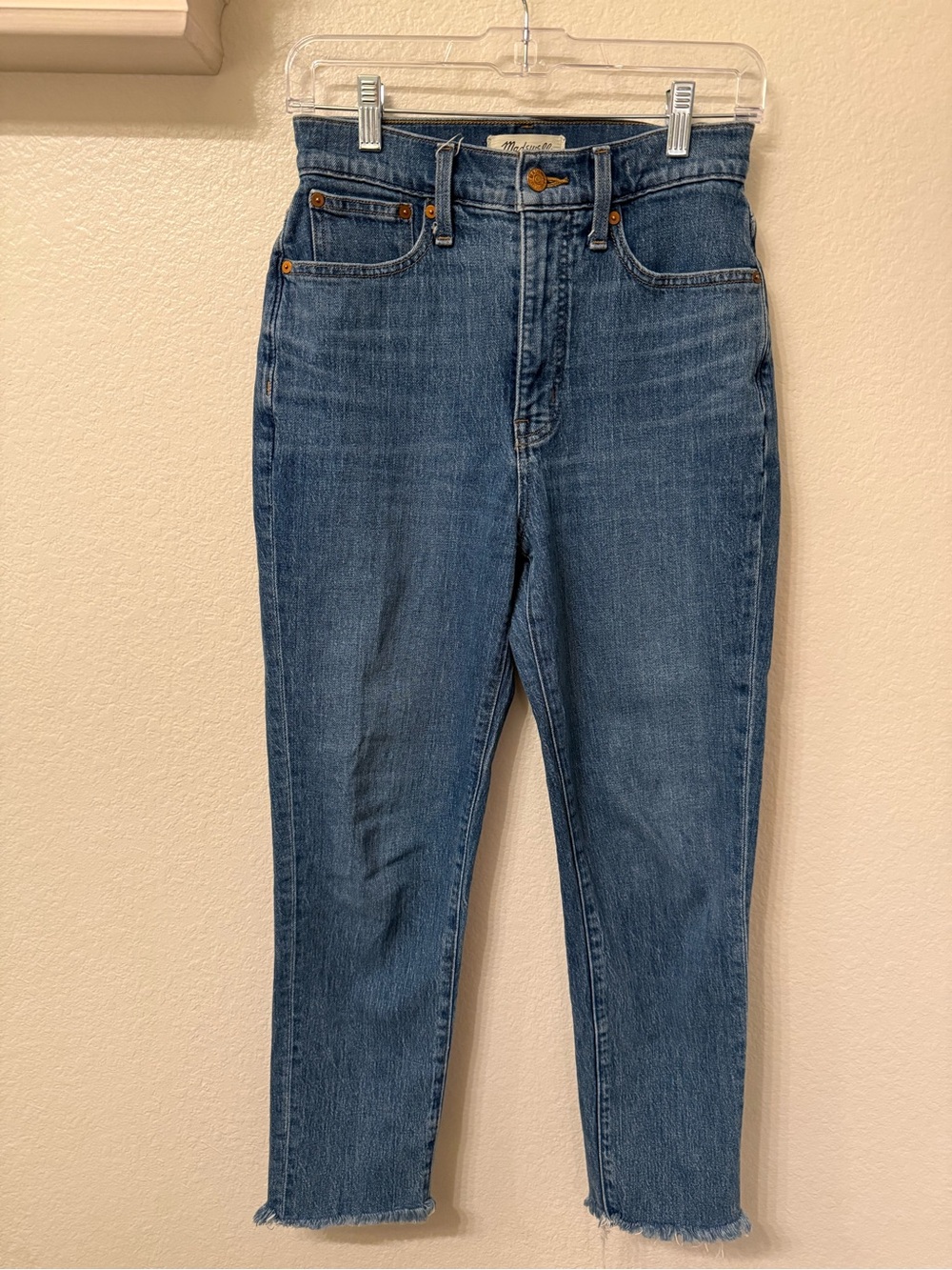 Madewell High-Rise Tapered Jeans in Medium Blue Wash